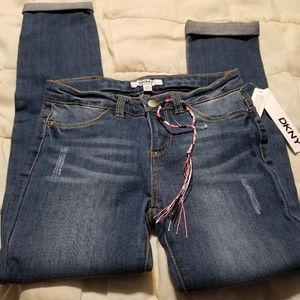 DKNY Girls Union Wash Slim Fit Jeans Sz 12